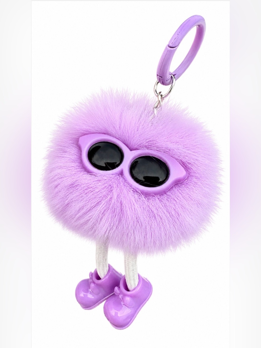 Lilac Mrs. Cool Keychain with Sunglasses & Swinging Feet